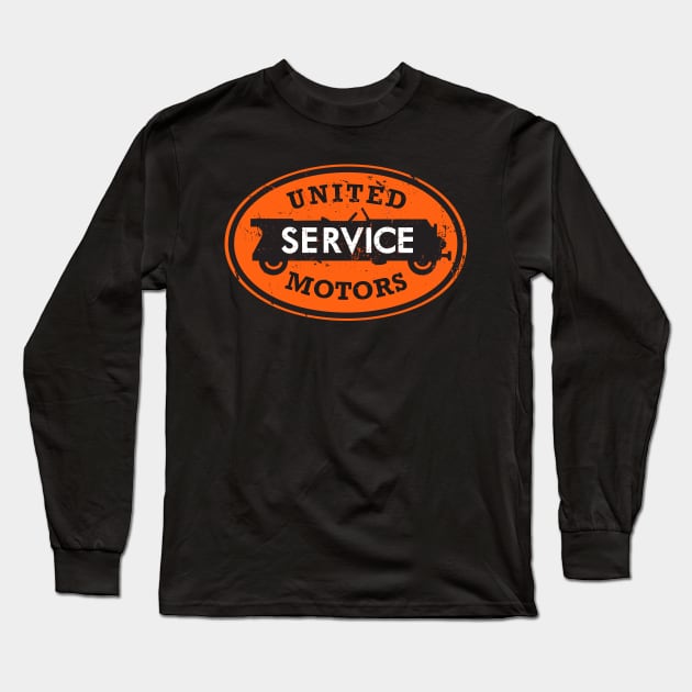 United Motors Service vintage sign distressed version Long Sleeve T-Shirt by Hit the Road Designs